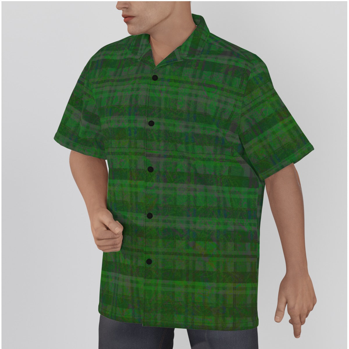 Sally-All-Over Print Men's Hawaiian Shirt With Button Closure