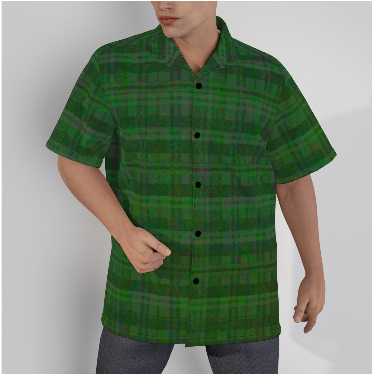 Sally-All-Over Print Men's Hawaiian Shirt With Button Closure