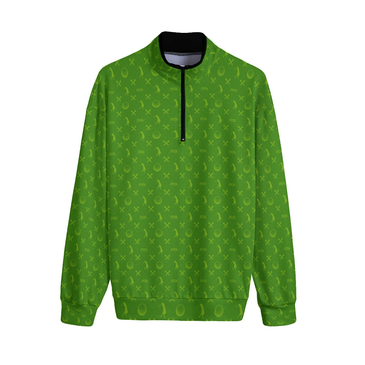 Sally-All-Over Print Men's Stand-up Collar Sweater With Zipper Closure