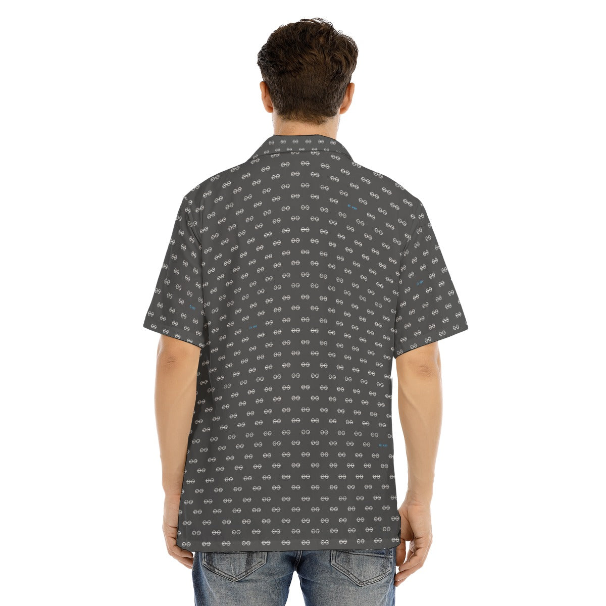 All-Over Print Men's Hawaiian Shirt With Button Closure
