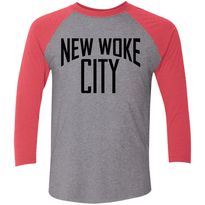 New Woke City-Next Level 6051 Tri-Blend 3/4 Sleeve Raglan T