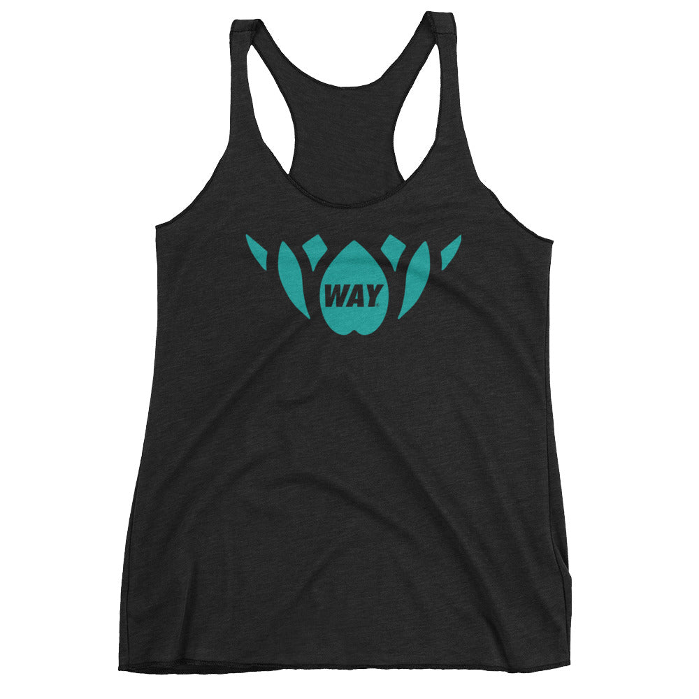 Black + Teal Lotus Team Tank
