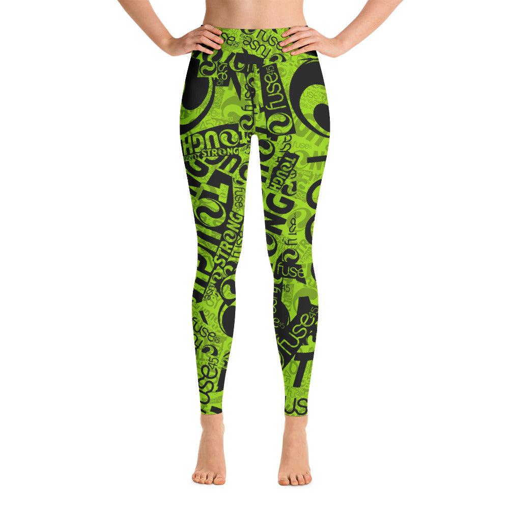 Fuse45-Allover Leggings Green&Black