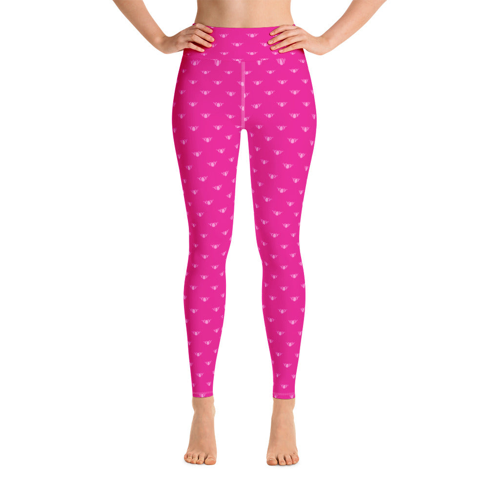 Hot & Light Pink Lotus High Waist Leggings