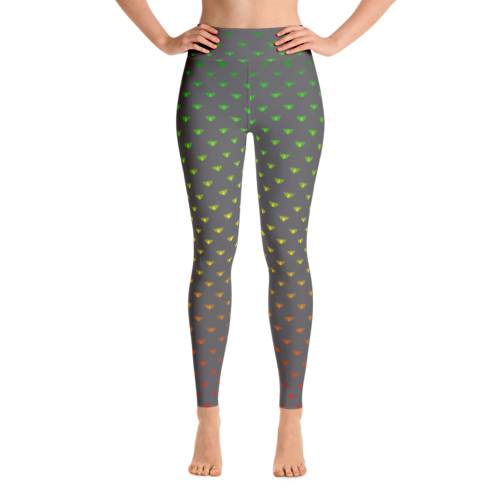 Rasta Lotus Fade-Grey-Yoga Leggings