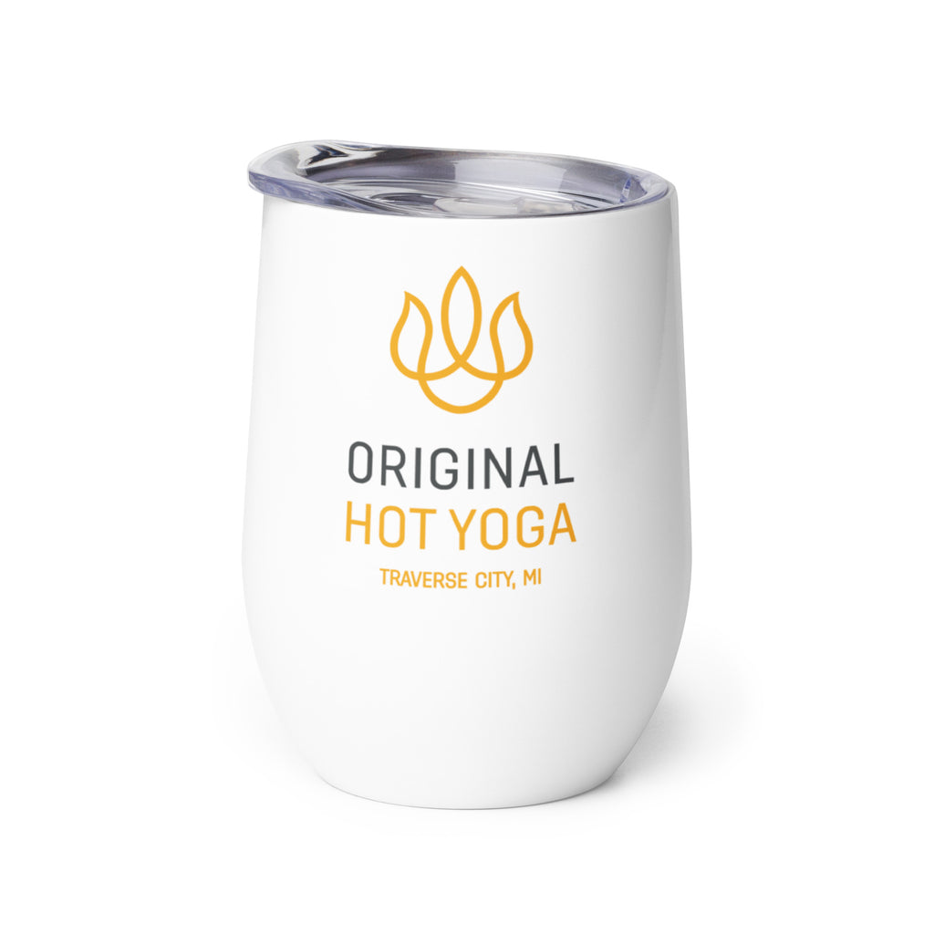 Original Hot Yoga Traverse City-Wine tumbler