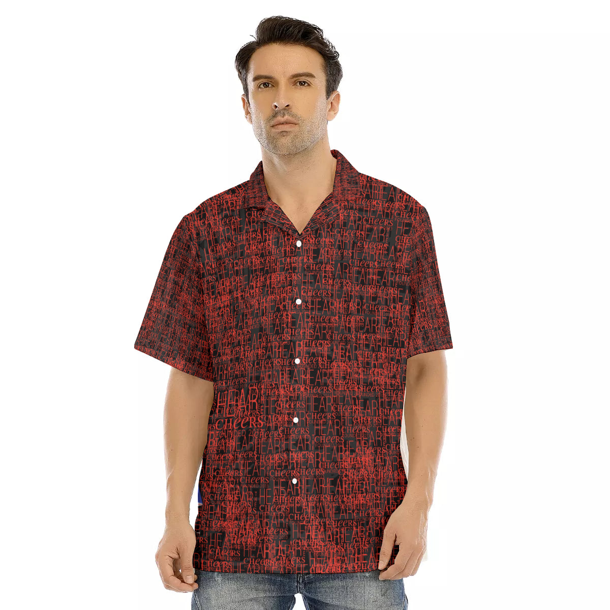 HTC-All over hawaiian button down