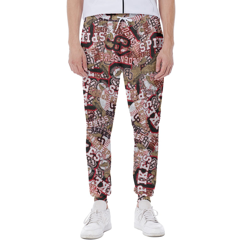 Golden Spikes-All-Over Print Men's Sweatpants