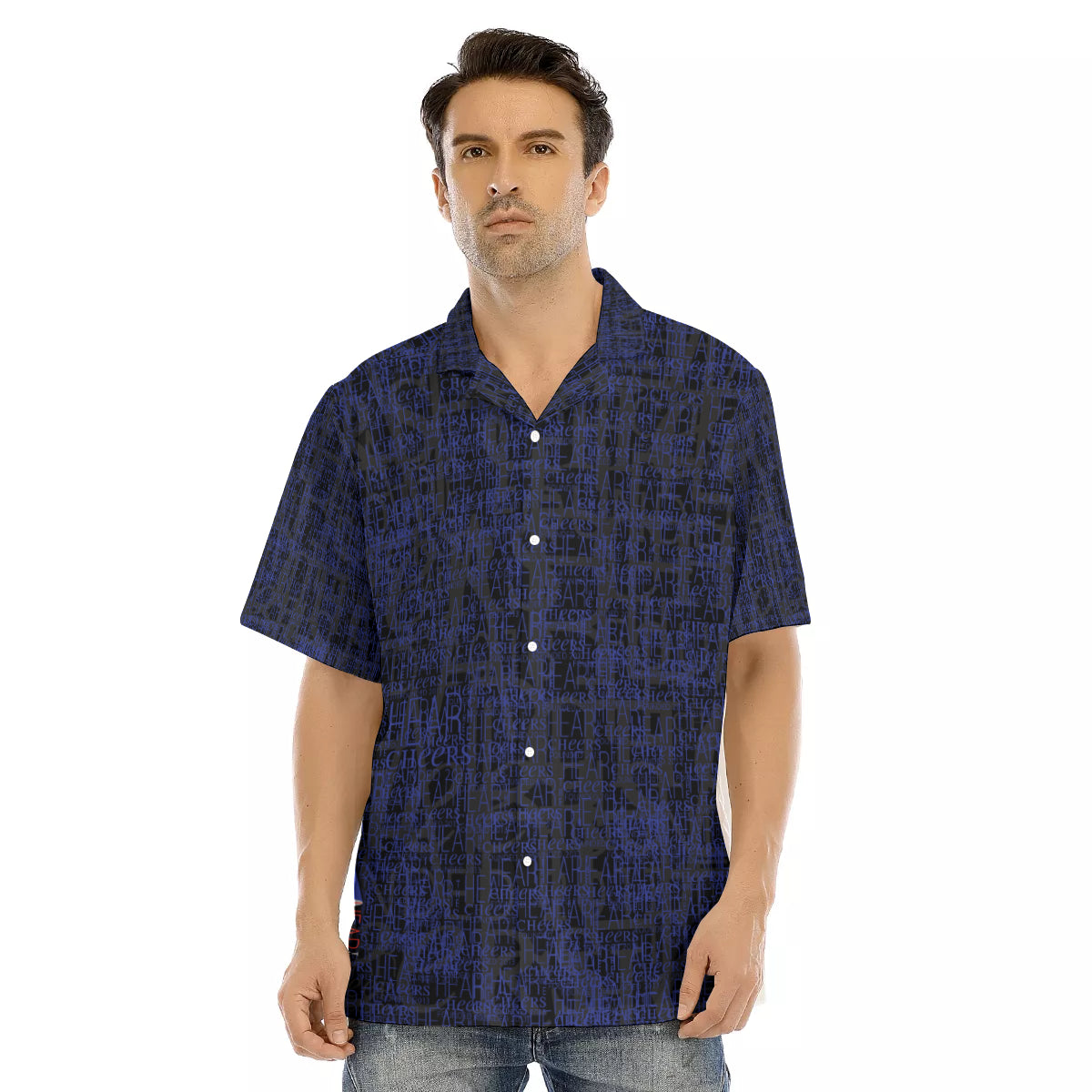 HTC-All over hawaiian button down