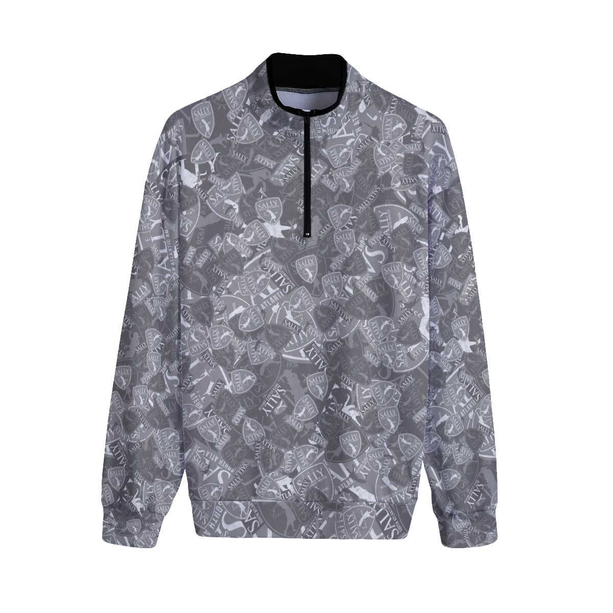 Sally-All-Over Print Men's Stand-up Collar Sweater With Zipper Closure