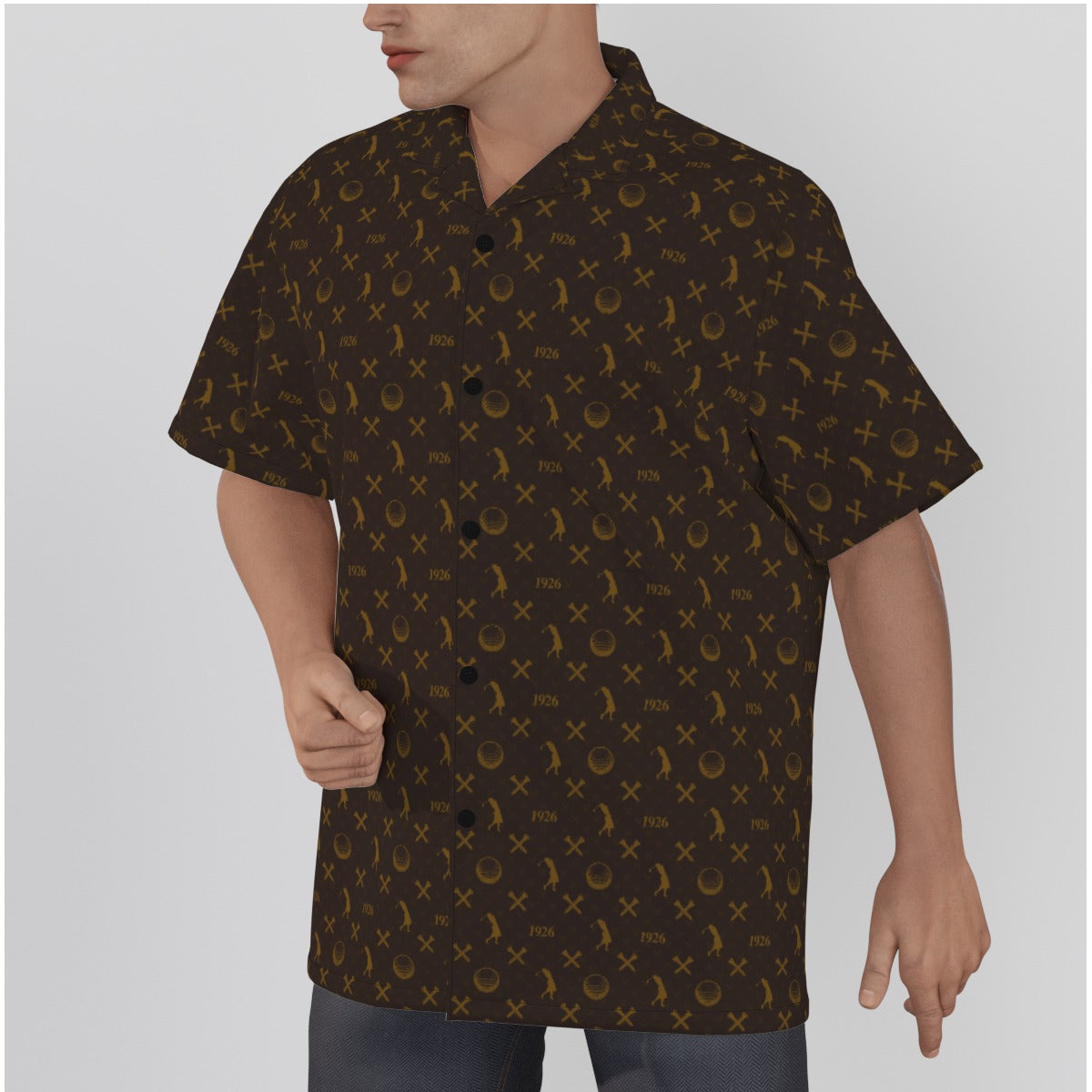Sally-All-Over Print Men's Hawaiian Shirt With Button Closure