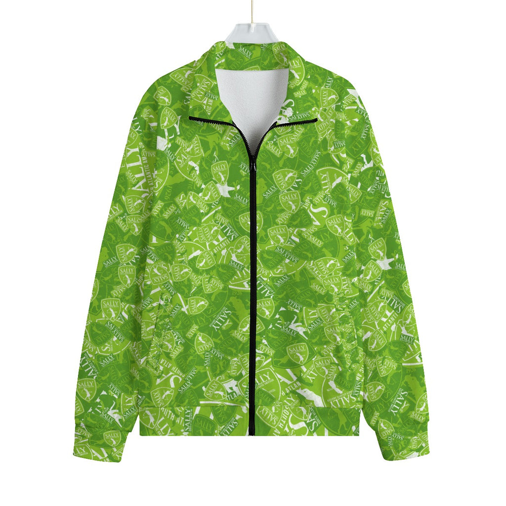 Sally-All-Over Print Unisex Stand-up Collar Knitted Fleece Outwear
