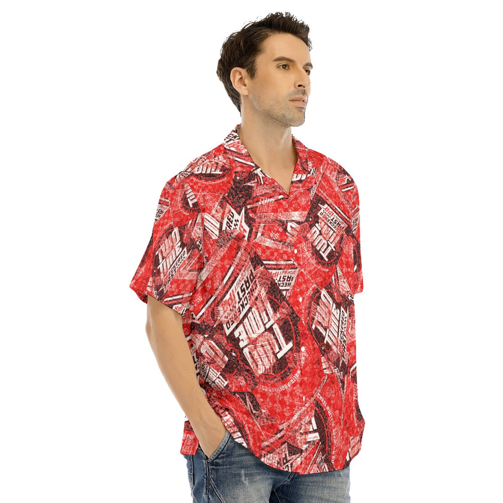 Waltrip 2X-All-Over Print Men's Hawaiian Shirt With Button Closure