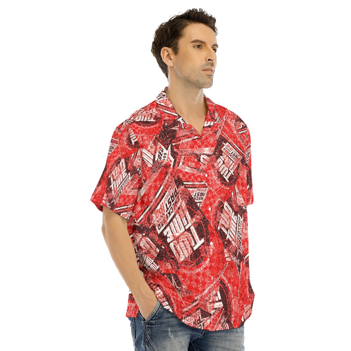 Waltrip 2X-All-Over Print Men's Hawaiian Shirt With Button Closure