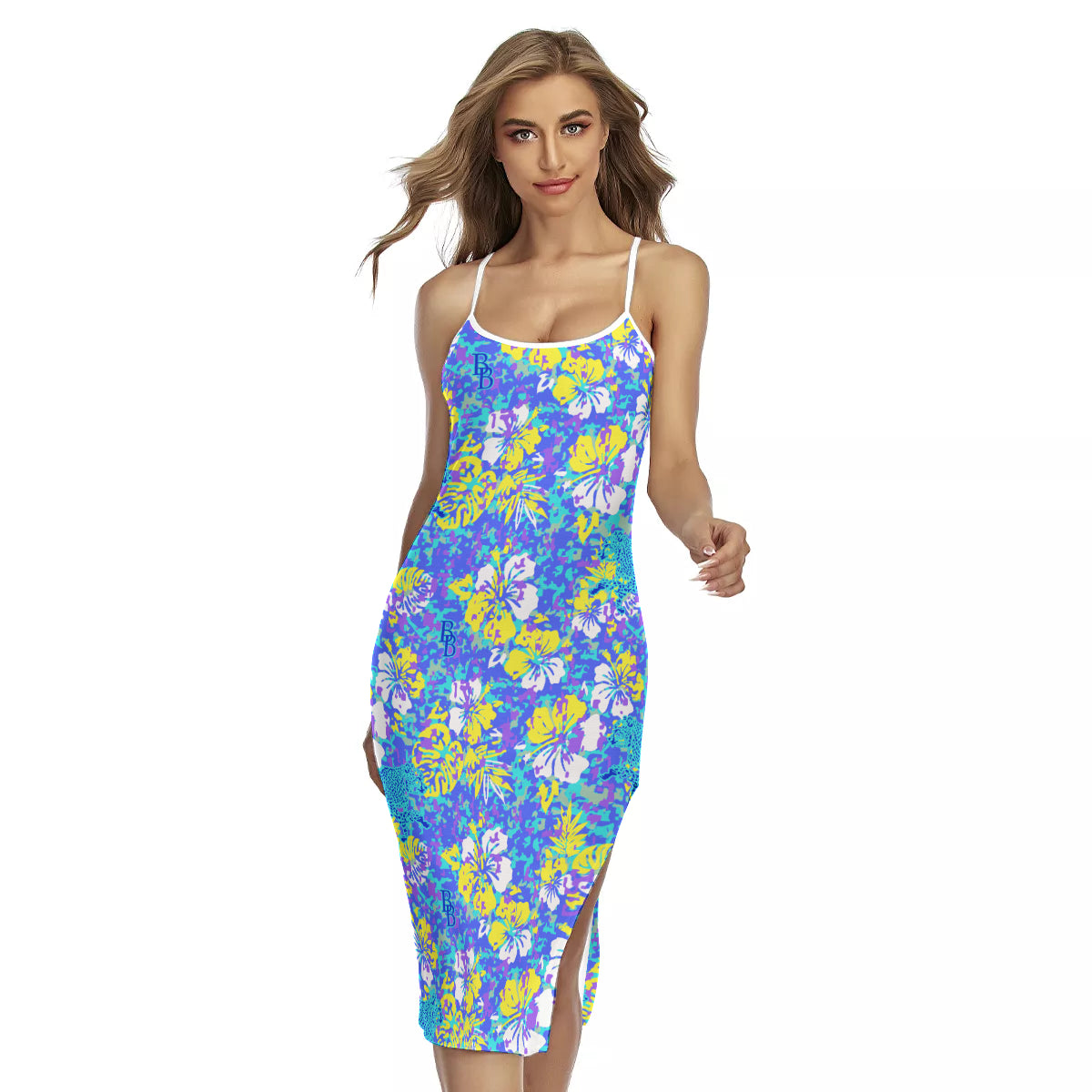 All-Over Print Women's Back Cross Cami Dress