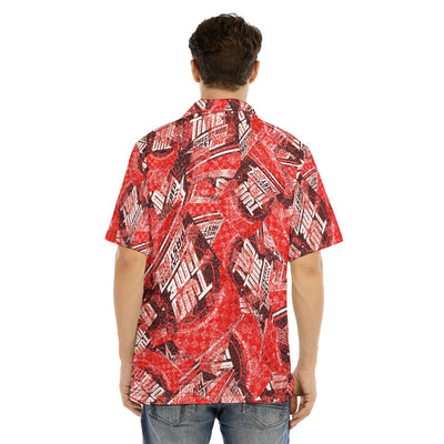 Waltrip 2X-All-Over Print Men's Hawaiian Shirt With Button Closure
