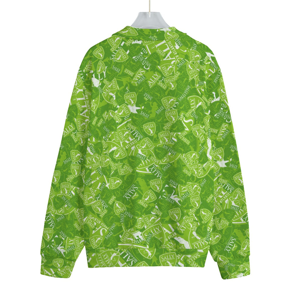 Sally-All-Over Print Unisex Stand-up Collar Knitted Fleece Outwear