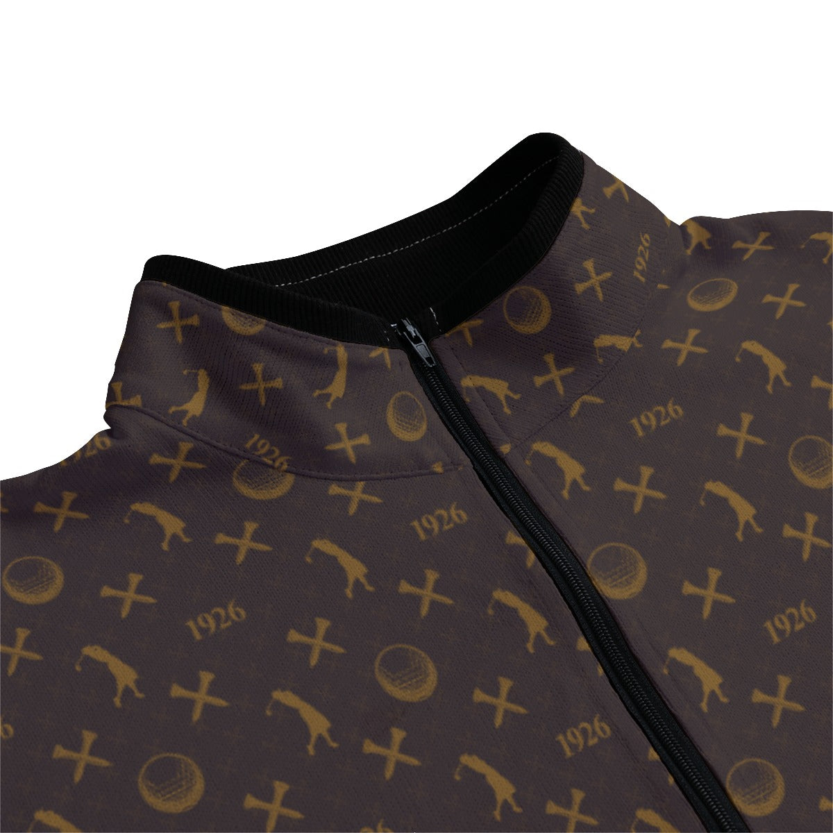 Sally-All-Over Print Men's Stand-up Collar Sweater With Zipper Closure