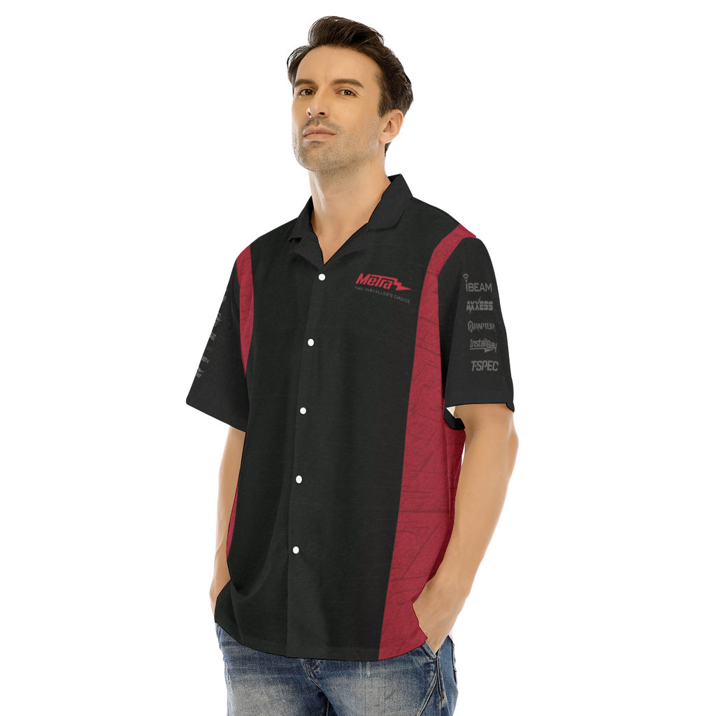 All-Over Print Men's Hawaiian Shirt With Button Closure