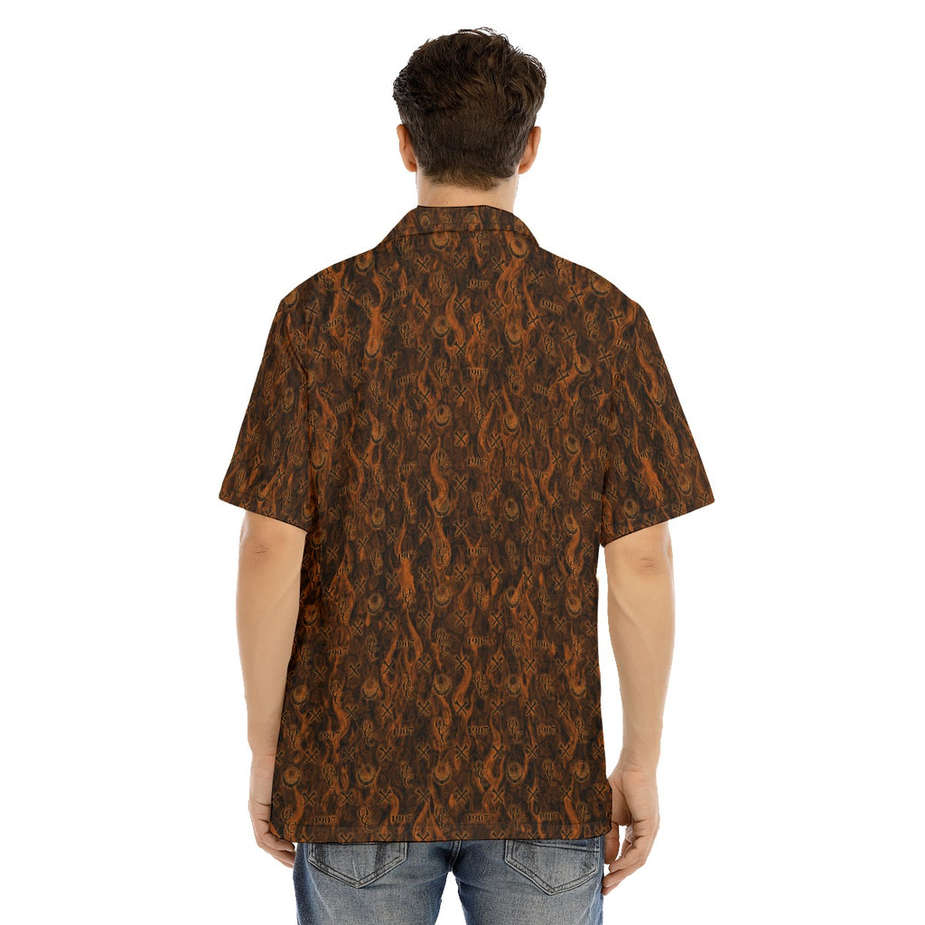 OCC Hallo-All-Over Print Men's Hawaiian Shirt With Button Closure