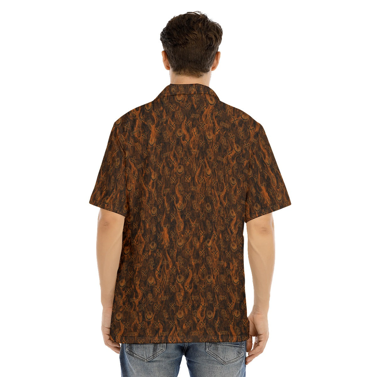 OCC Hallo-All-Over Print Men's Hawaiian Shirt With Button Closure