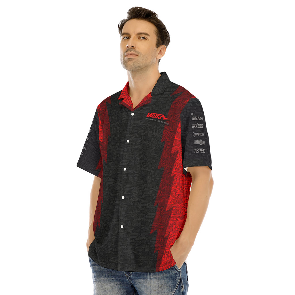 All-Over Print Men's Hawaiian Shirt With Button Closure