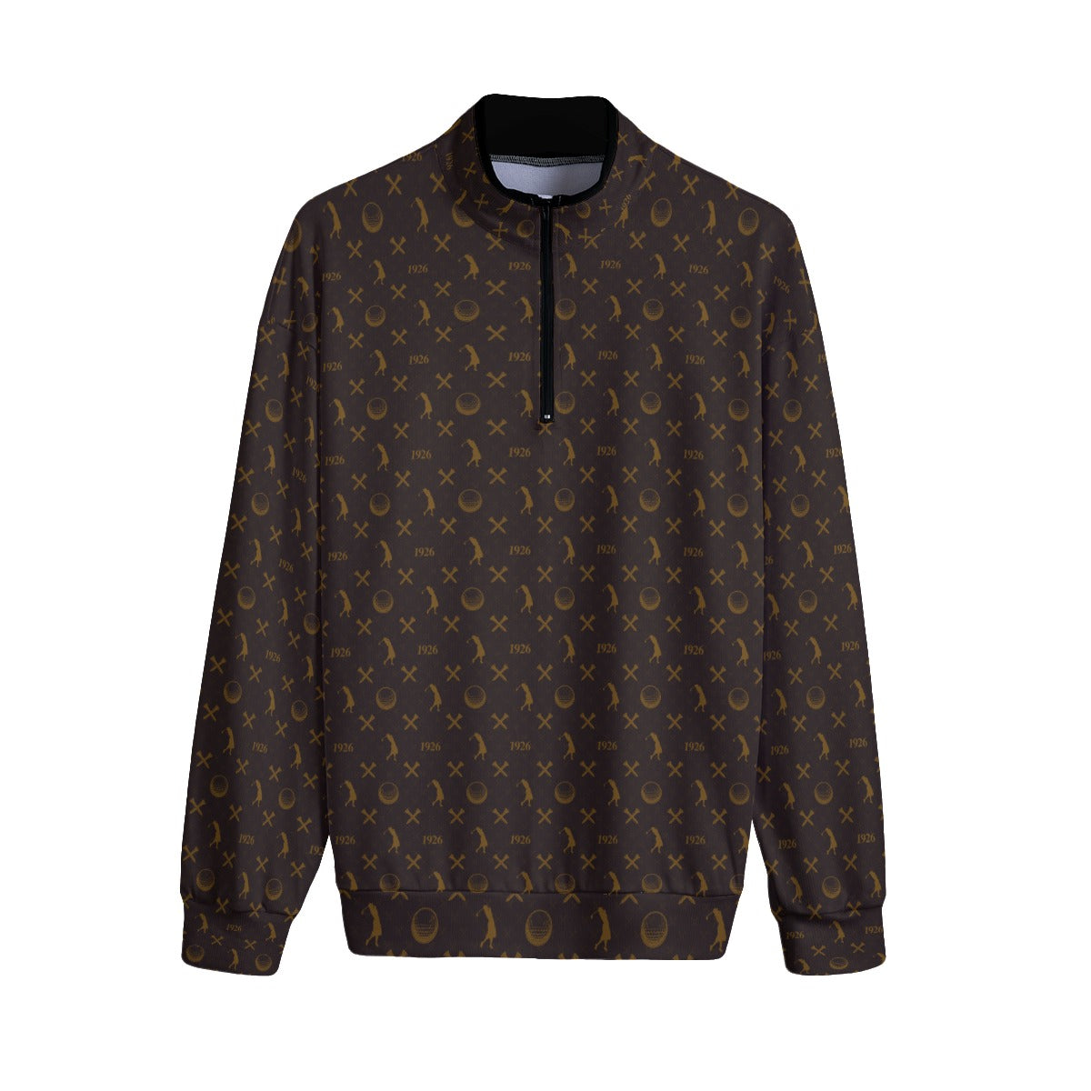 Sally-All-Over Print Men's Stand-up Collar Sweater With Zipper Closure