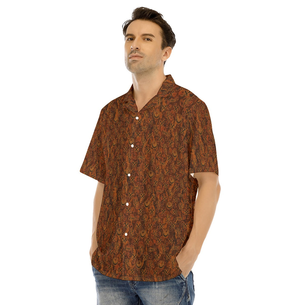 OCC Hallo-All-Over Print Men's Hawaiian Shirt With Button Closure