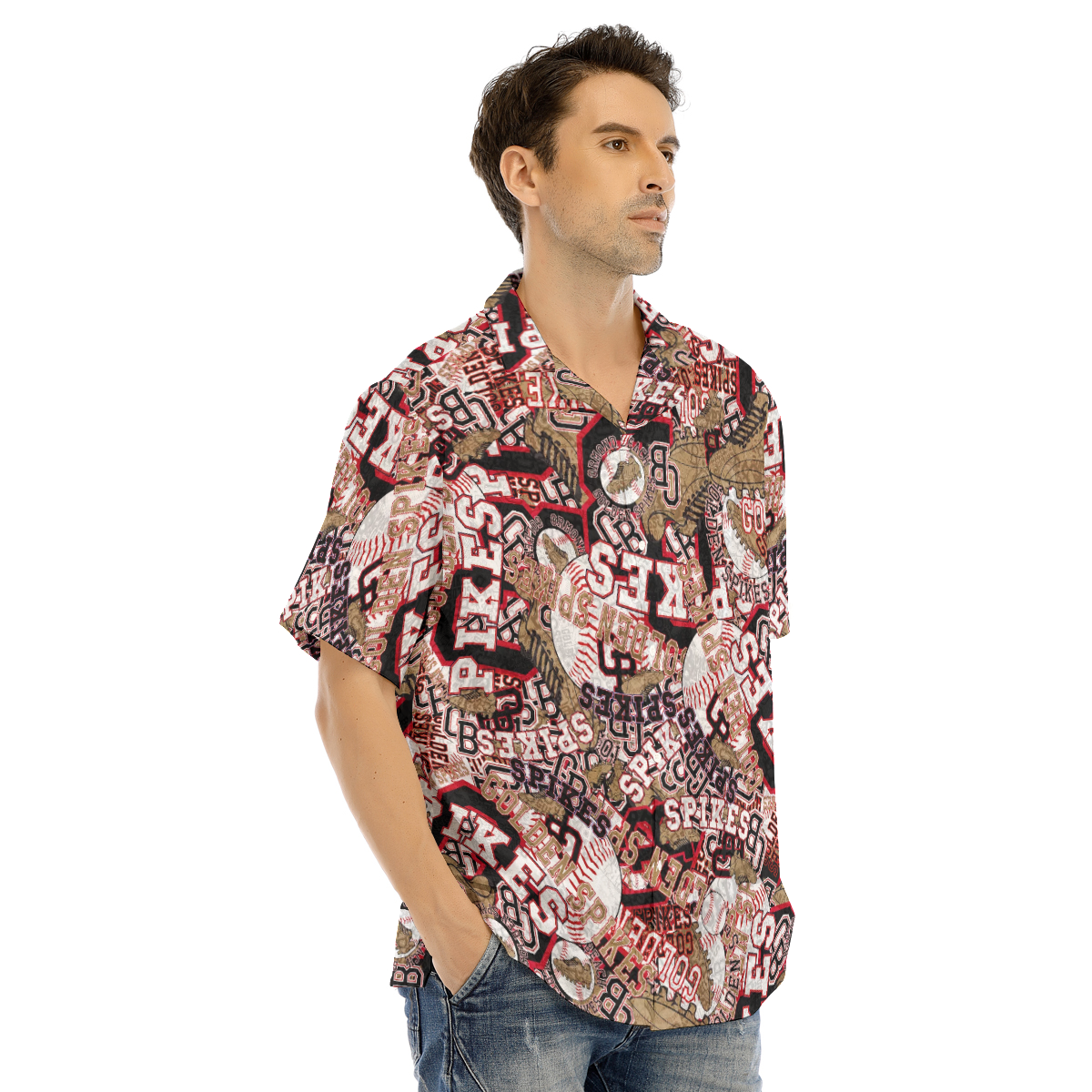 Spikes-All-Over Print Men's Hawaiian Shirt