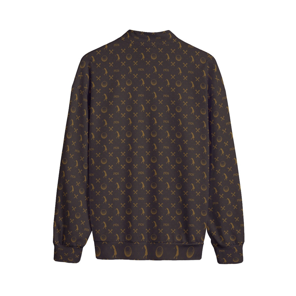 Sally-All-Over Print Men's Stand-up Collar Sweater With Zipper Closure