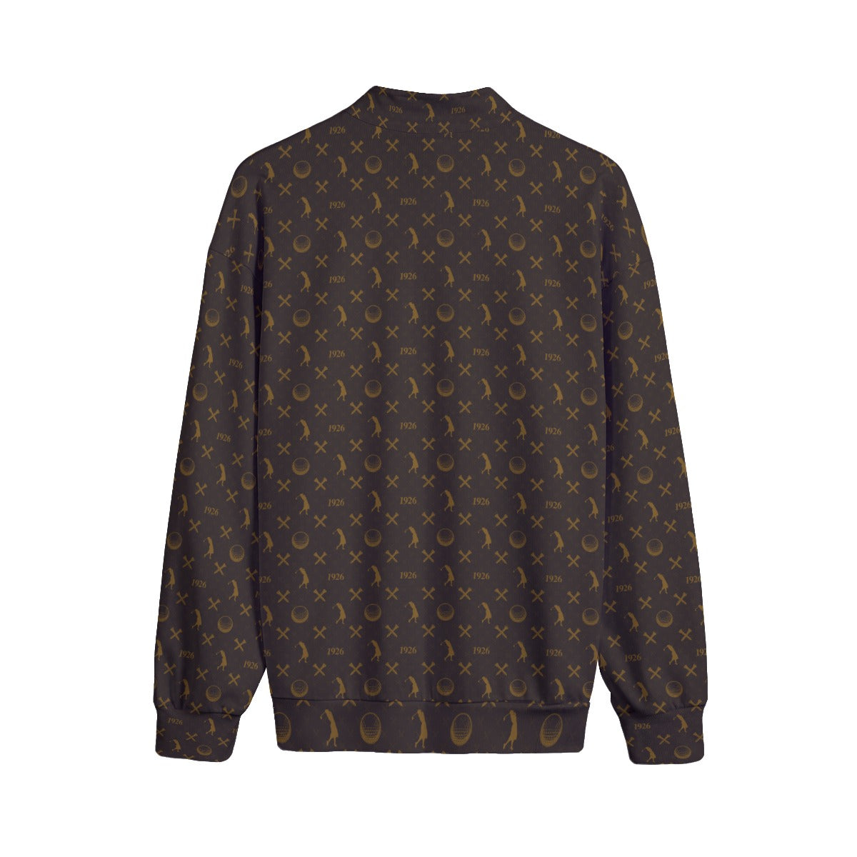 Sally-All-Over Print Men's Stand-up Collar Sweater With Zipper Closure