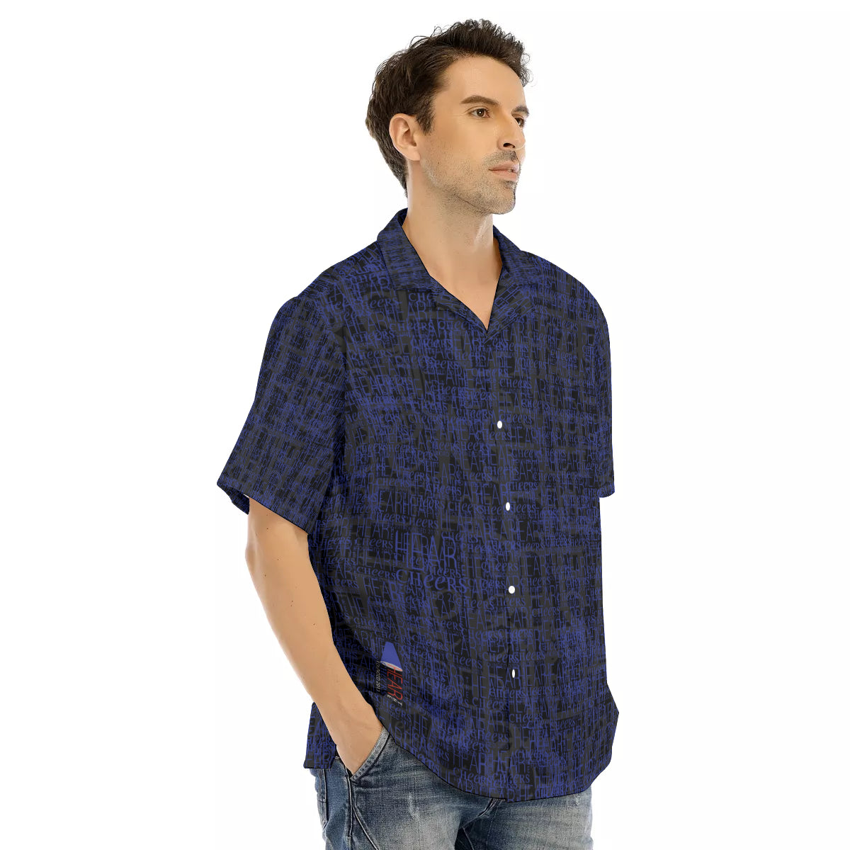 HTC-All over hawaiian button down