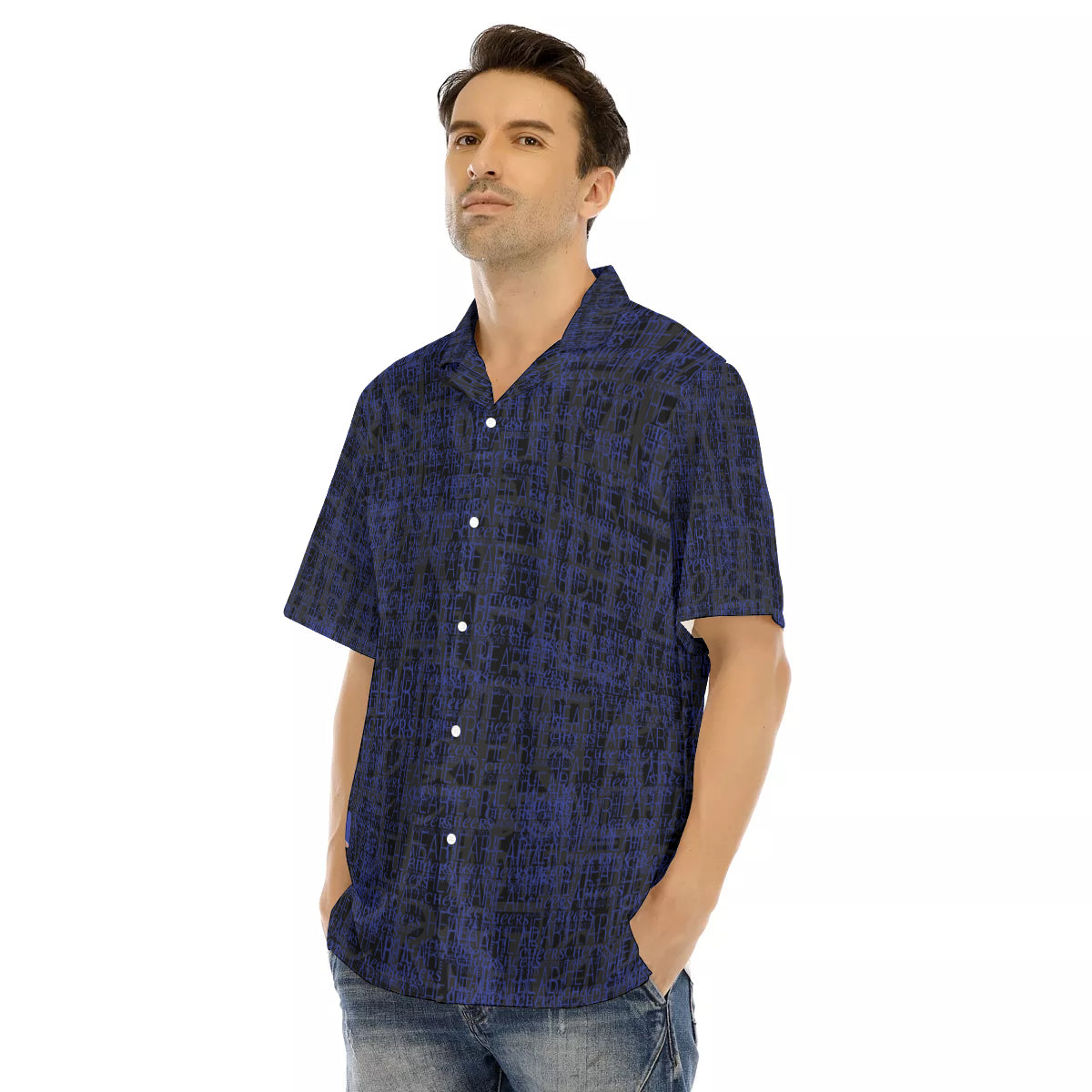 HTC-All over hawaiian button down
