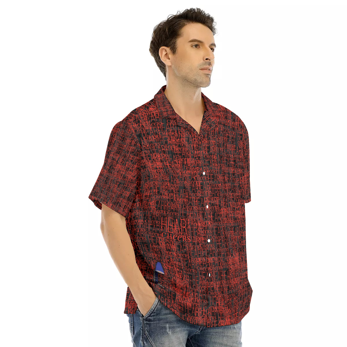 HTC-All over hawaiian button down
