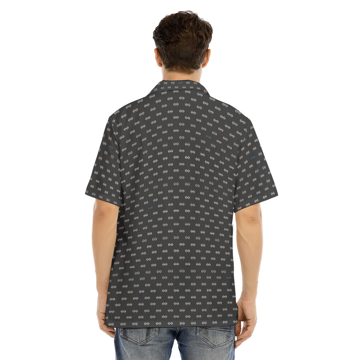 All-Over Print Men's Hawaiian Shirt With Button Closure