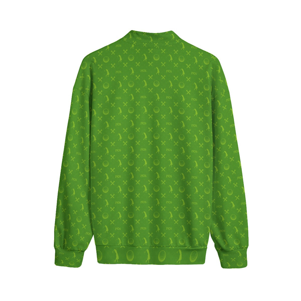 Sally-All-Over Print Men's Stand-up Collar Sweater With Zipper Closure