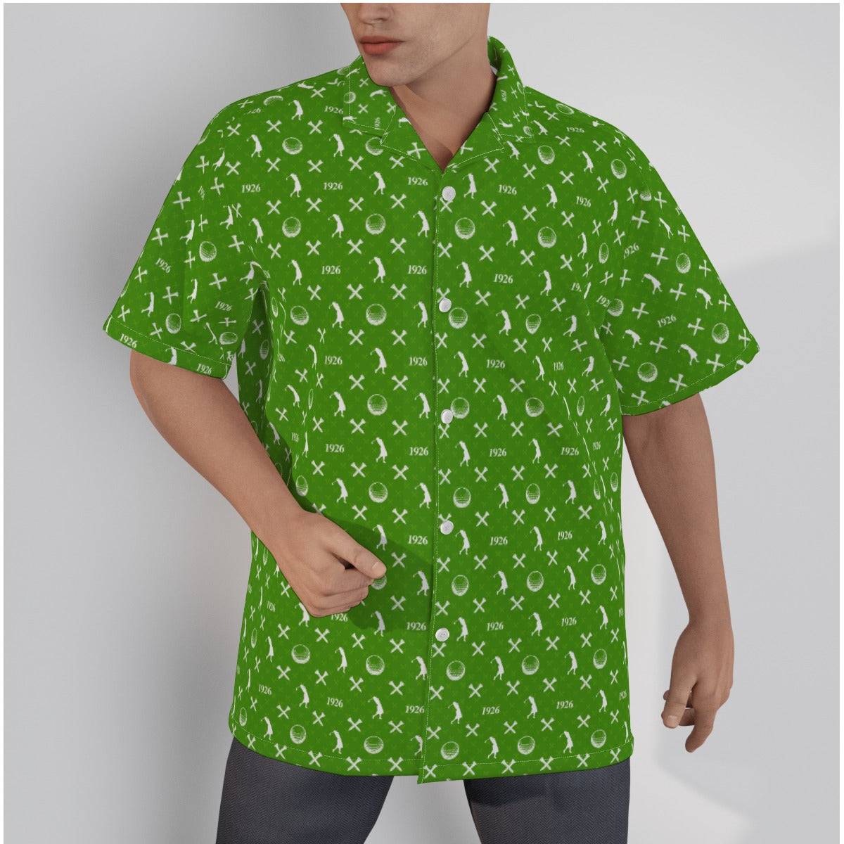 Sally-All-Over Print Men's Hawaiian Shirt With Button Closure