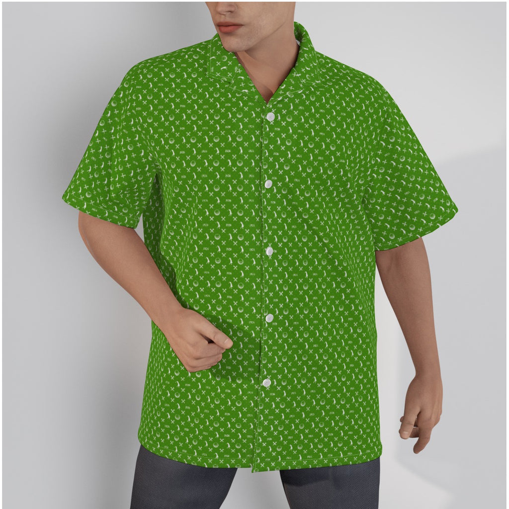 Sally-All-Over Print Men's Hawaiian Shirt With Button Closure
