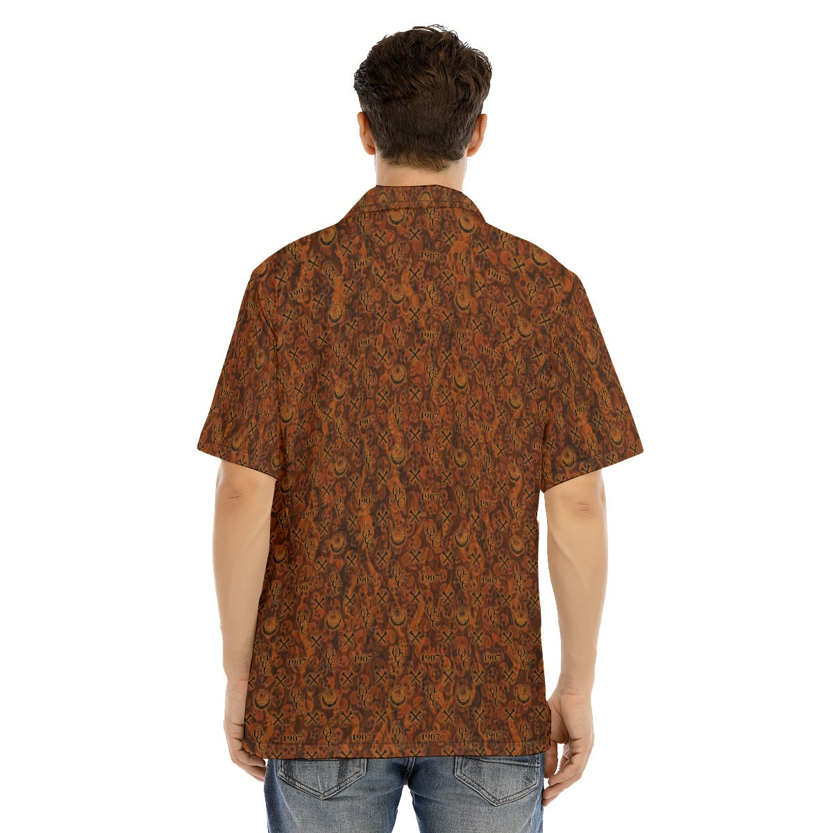 OCC Hallo-All-Over Print Men's Hawaiian Shirt With Button Closure