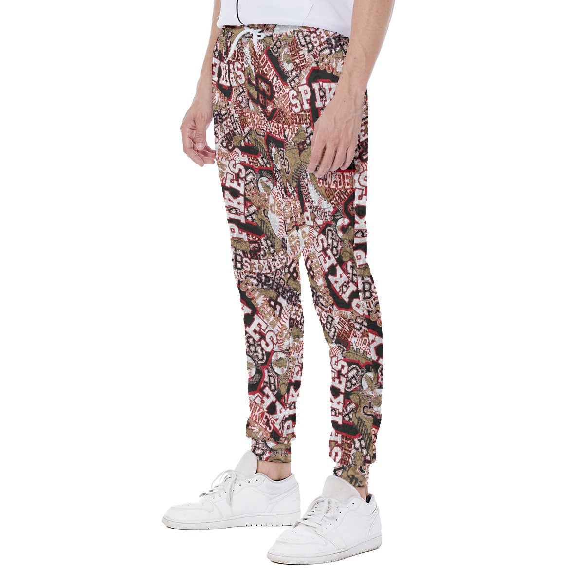 Golden Spikes-All-Over Print Men's Sweatpants