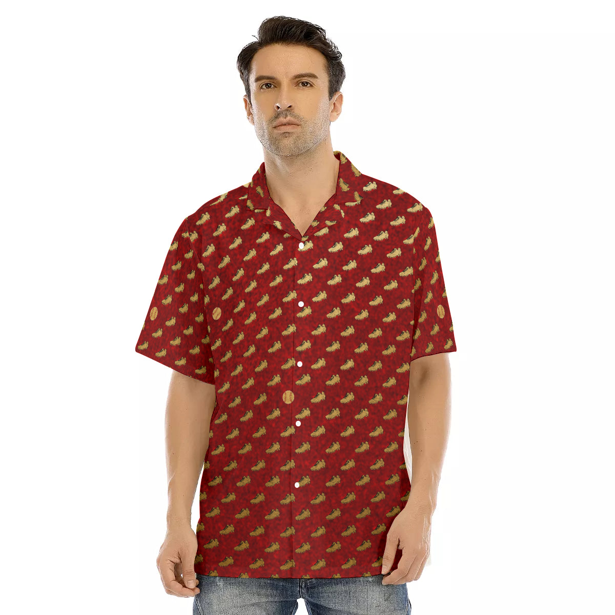 Golden Spikes-Hawaiian Button Down
