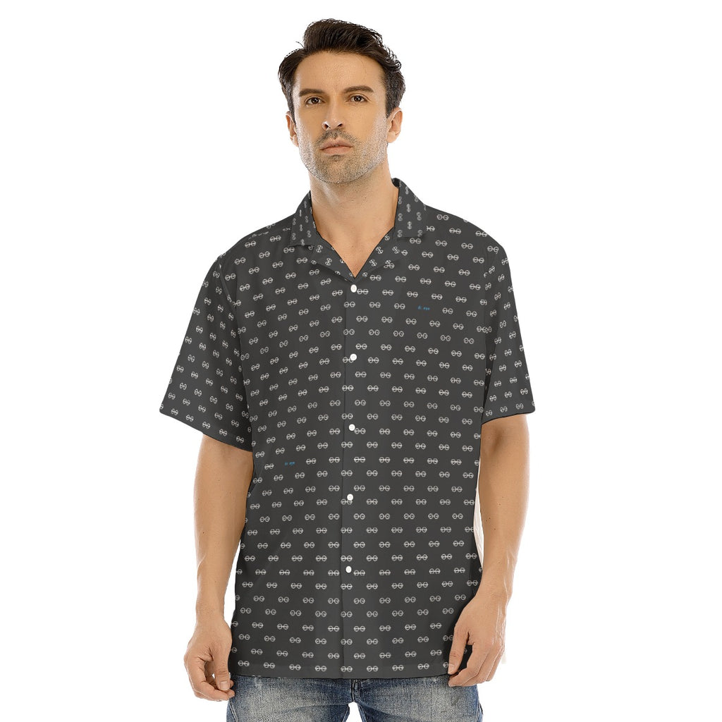 All-Over Print Men's Hawaiian Shirt With Button Closure