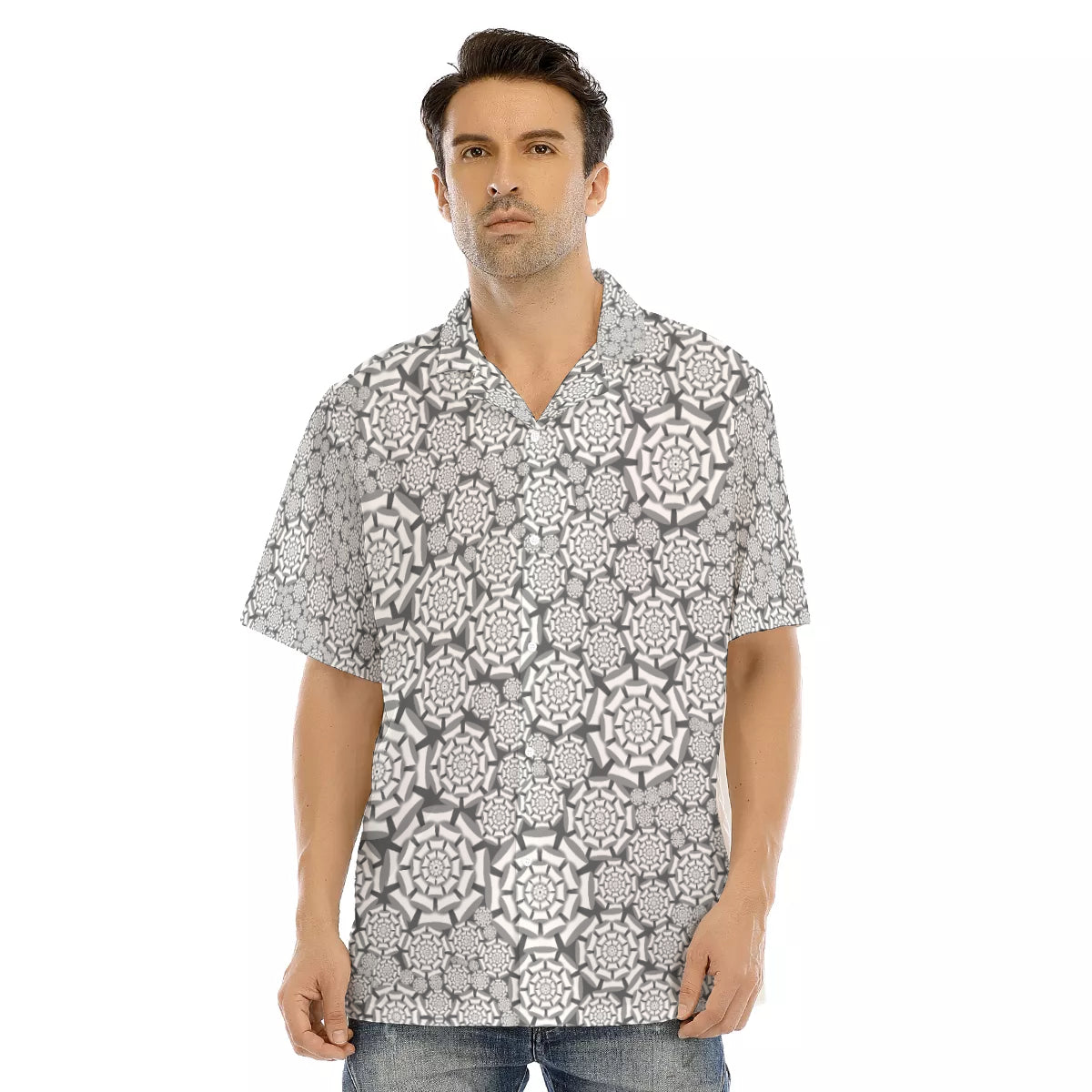 HTC-All over hawaiian button down