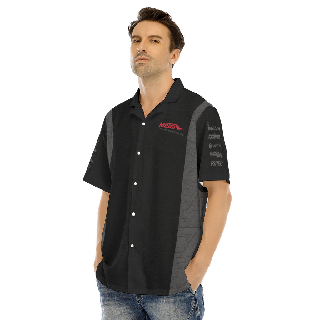 All-Over Print Men's Hawaiian Shirt With Button Closure