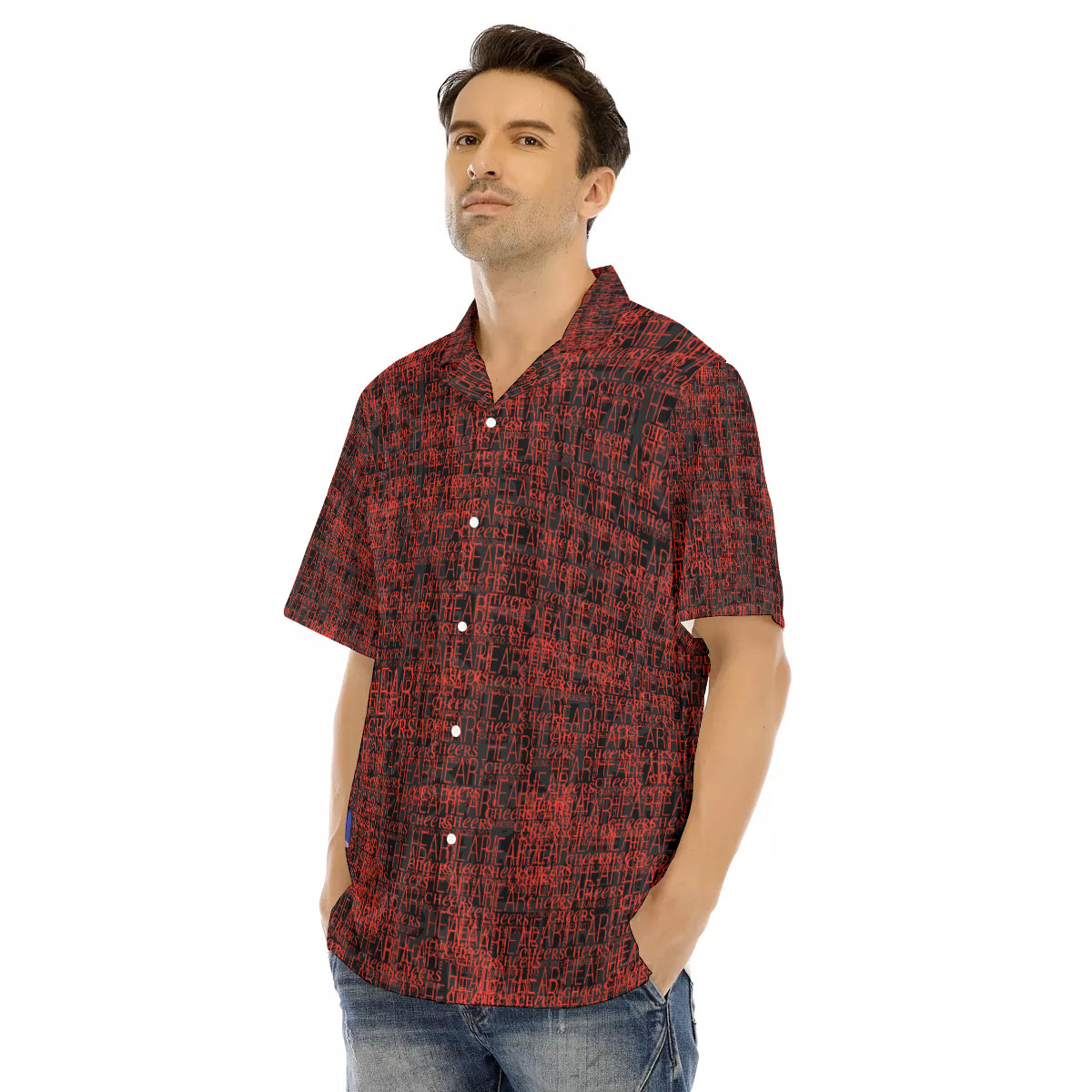 HTC-All over hawaiian button down