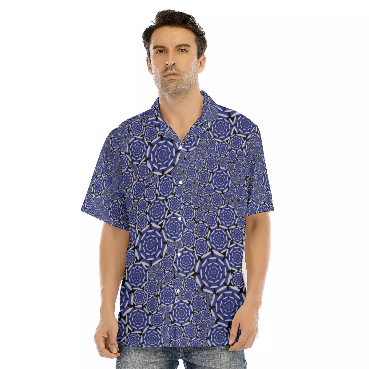 HTC-All over hawaiian button down