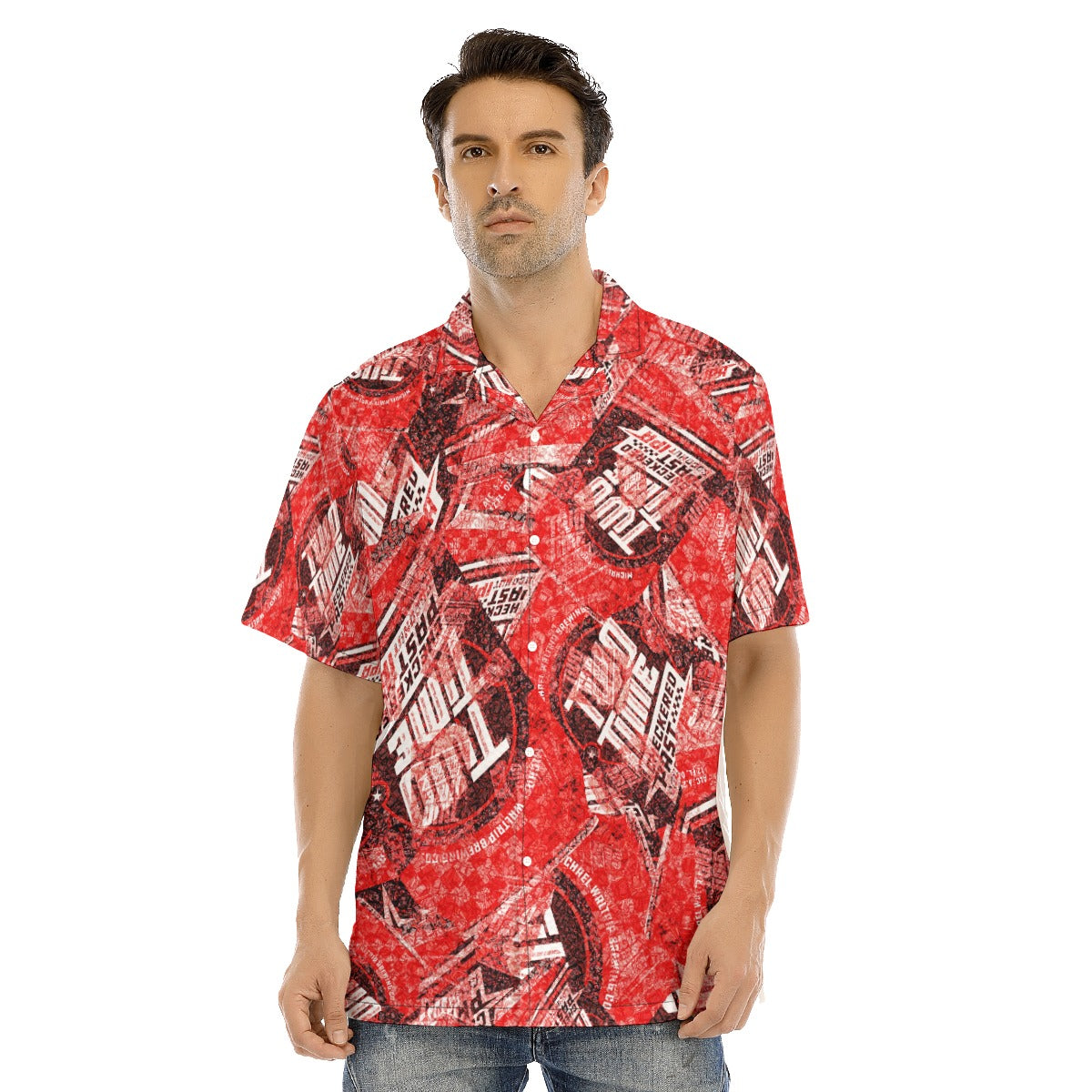 Waltrip 2X-All-Over Print Men's Hawaiian Shirt With Button Closure