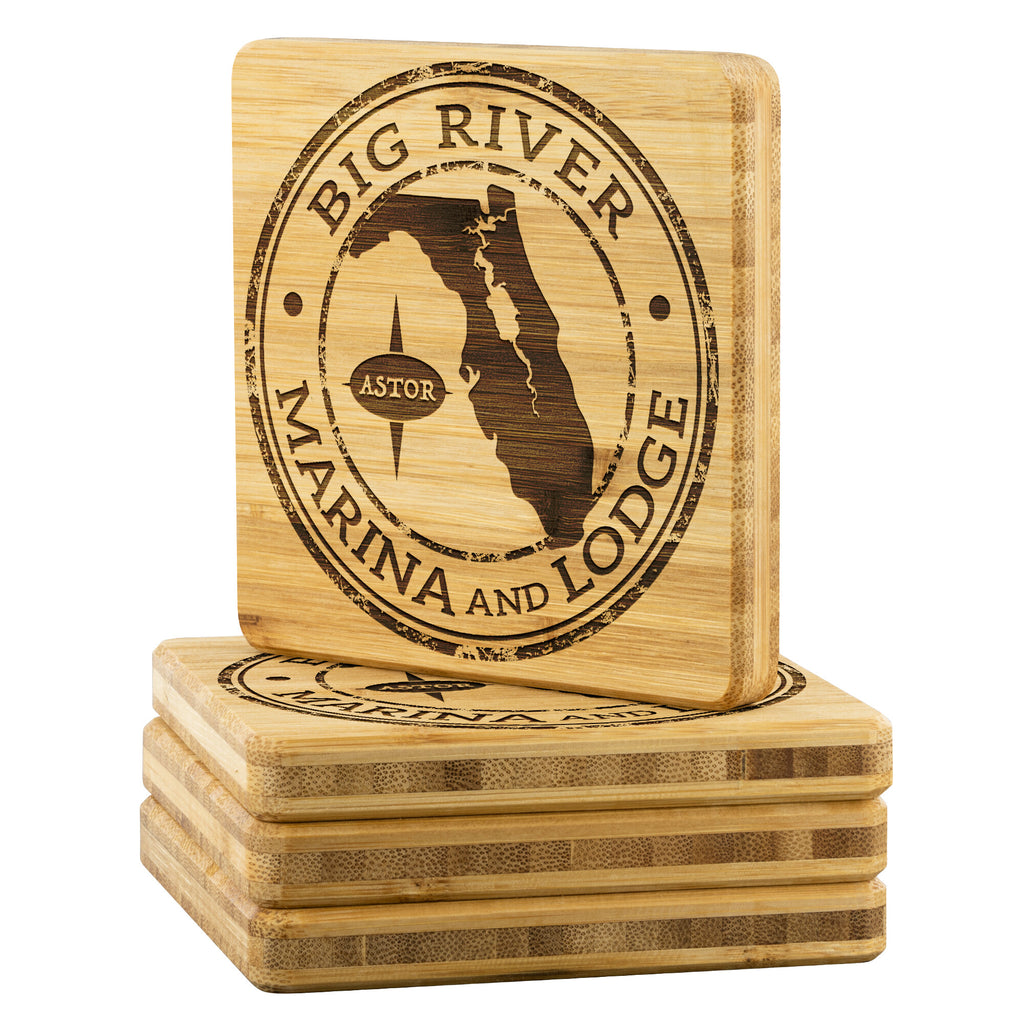 Big River Marina-Bamboo Coaster Set