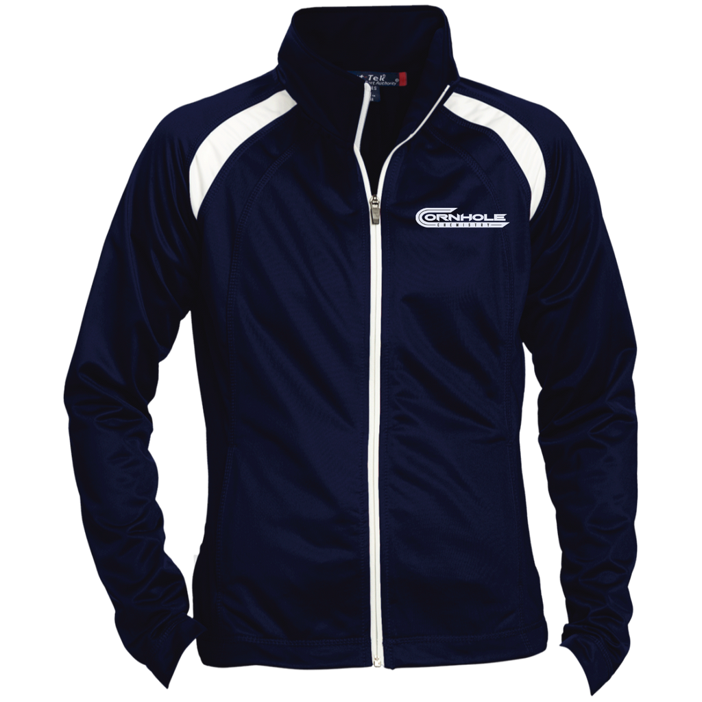 Cornhole Chemistry-Ladies' Raglan Sleeve Warmup Jacket
