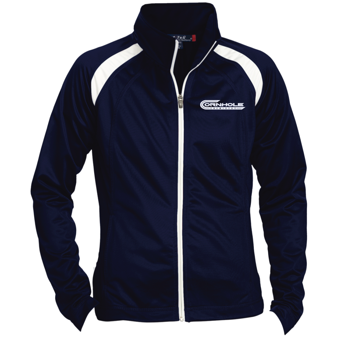 Cornhole Chemistry-Ladies' Raglan Sleeve Warmup Jacket